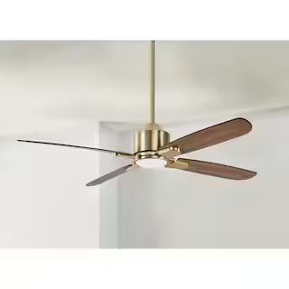 Hampton Bay Chelia 56 in. Indoor Gold LED Ceiling Fan with Reversible Blades and Color Changing T... | The Home Depot