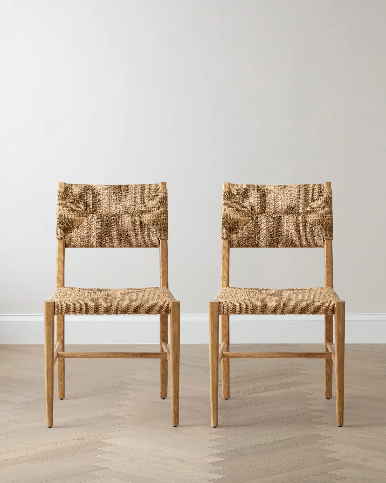 Woven Dining Chair with Solid Oak Frame (Set of 2) | Quince