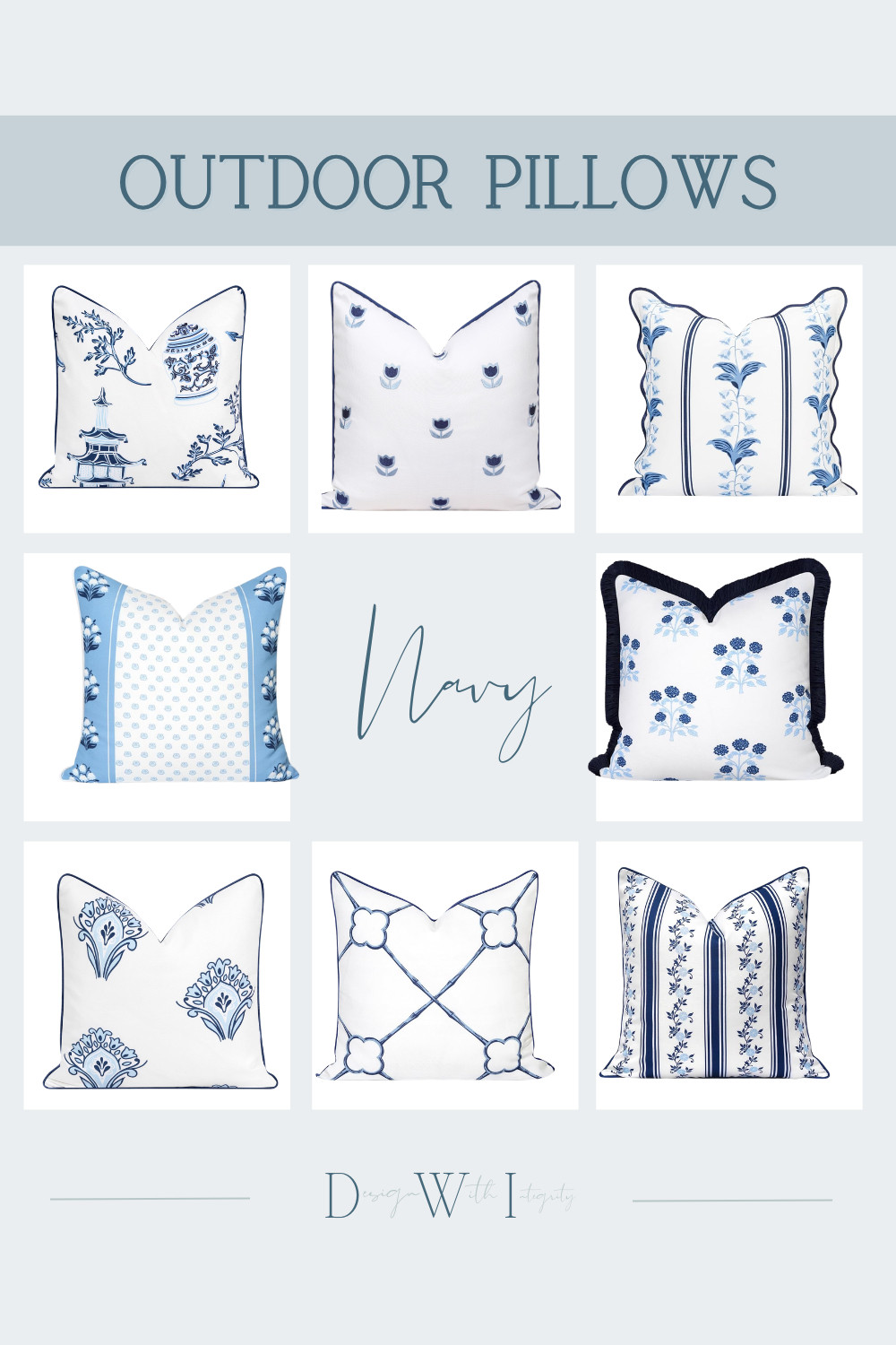Navy and white will always be one of my favorite combinations for outdoor living. These curated pillow pairings blend timeless chinoiserie, delicate florals, classic stripes, and tailored geometric patterns to create a layered look that feels sophisticated yet welcoming. The secret to a designer styled patio is mixing bold statement prints with smaller scale patterns while keeping the color palette cohesive.

Tap through to shop each curated pillow and create your own timeless outdoor retreat.

#OutdoorDecor #PatioStyling #OutdoorLiving

outdoor pillows, navy outdoor pillows, blue and white pillows, pillow pairings, chinoiserie decor, floral outdoor pillows, striped pillows, geometric pillows, outdoor cushion covers, coastal patio decor, classic patio styling, backyard refresh, Amazon home finds, designer favorites, shop the look 

 #LTKSeasonal #LTKHome