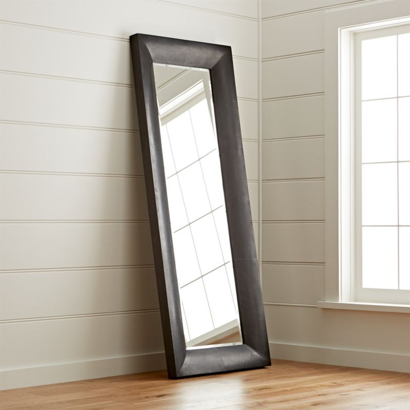 Maxx Black Floor Mirror | Crate & Barrel
