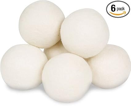 Wool Dryer Balls by Smart Sheep 6-Pack, XL Premium Reusable Natural Fabric Softener Award-Winning | Amazon (US)