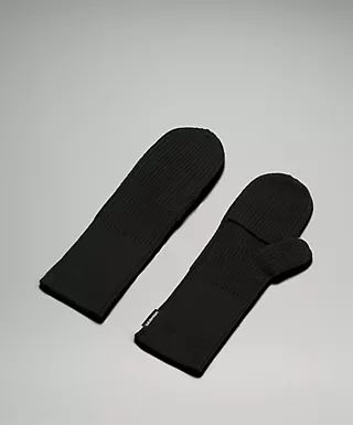 Women's Ribbed Merino Wool-Blend Knit Mittens | Lululemon (US)