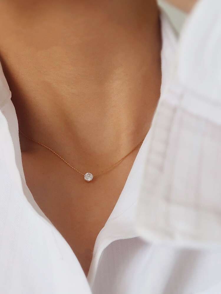 Zircon Decor Pendant Necklace | SHEIN
