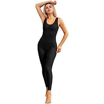 Stretch Cotton Bodysuit Women's Scoop Neck Sleeveless Stretch Cotton One Piece Jumpsuits Unitard Bod | Amazon (US)