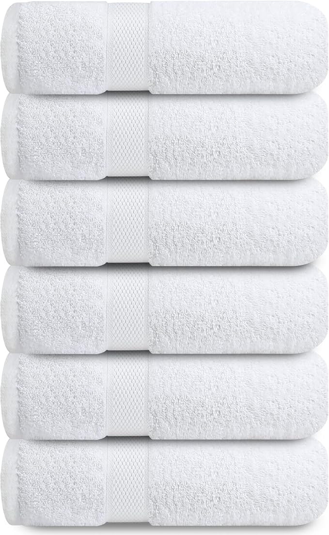 Infinitee Xclusives Luxury 100% Ring-Spun Cotton Hand Towels for Bathroom Set of 6 (16x28 inches)... | Amazon (US)