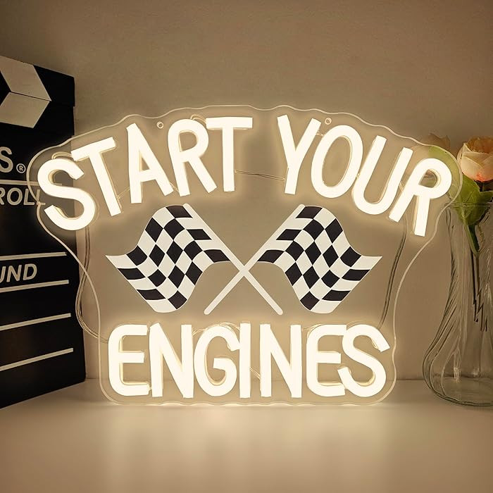 Start Your Engine Neon Sign Racing Car Neon Lights for Wall Decor Dimmable Start Your Engine Ligh... | Amazon (US)