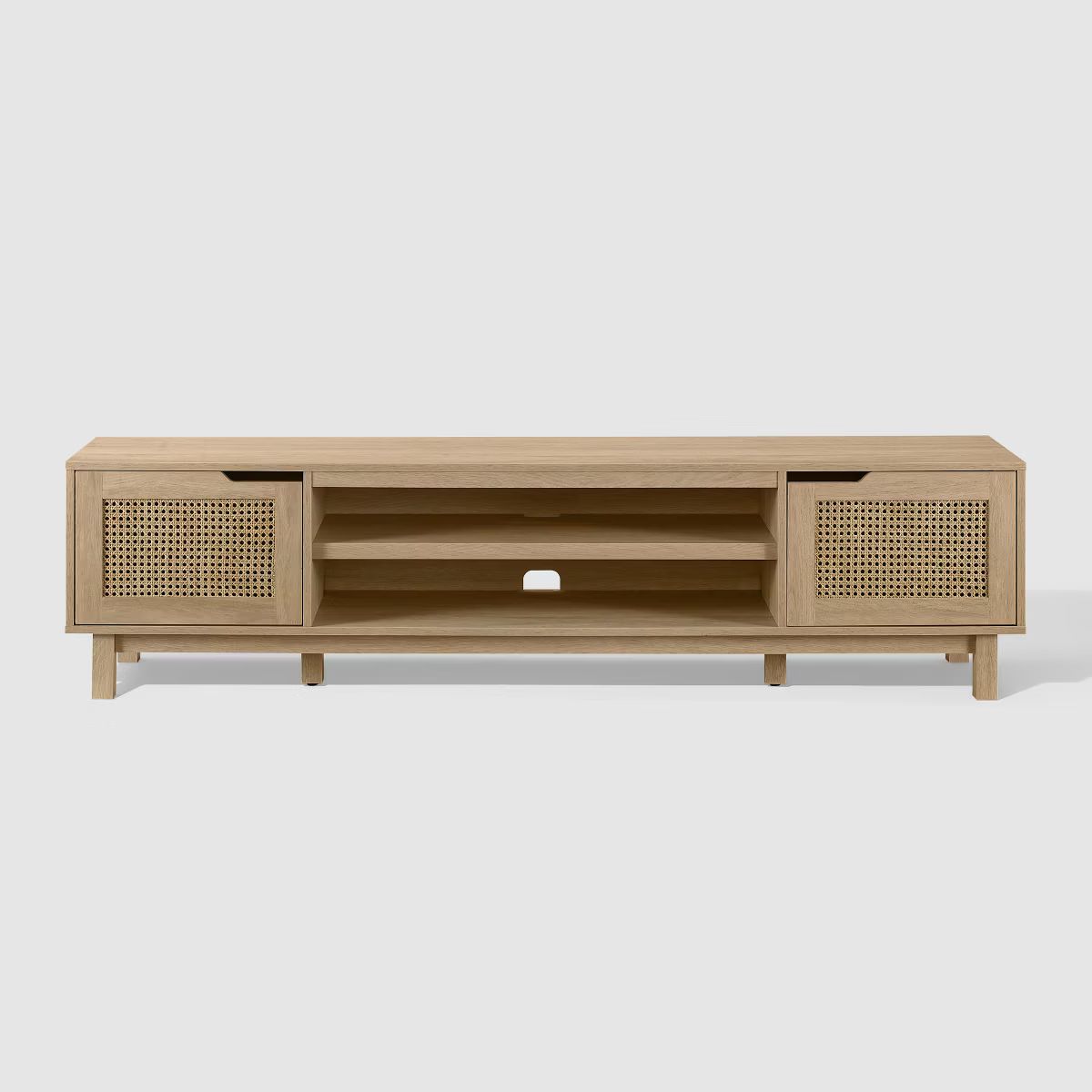 Modern Boho Storage TV Stand for TVs up to 80" with Rattan Doors - Saracina Home | Target