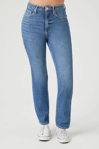 High-Rise Straight-Leg Jeans | Forever 21 (US)