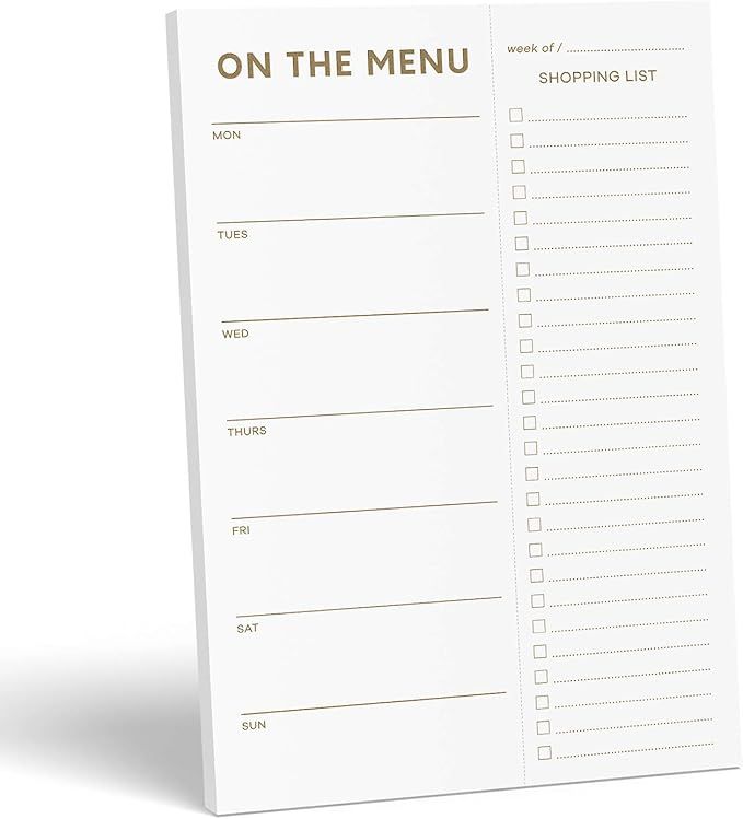 Sweetzer & Orange Gold Meal Planner and Grocery List Magnetic Notepad. 7x10” Meal Planning Pad ... | Amazon (US)