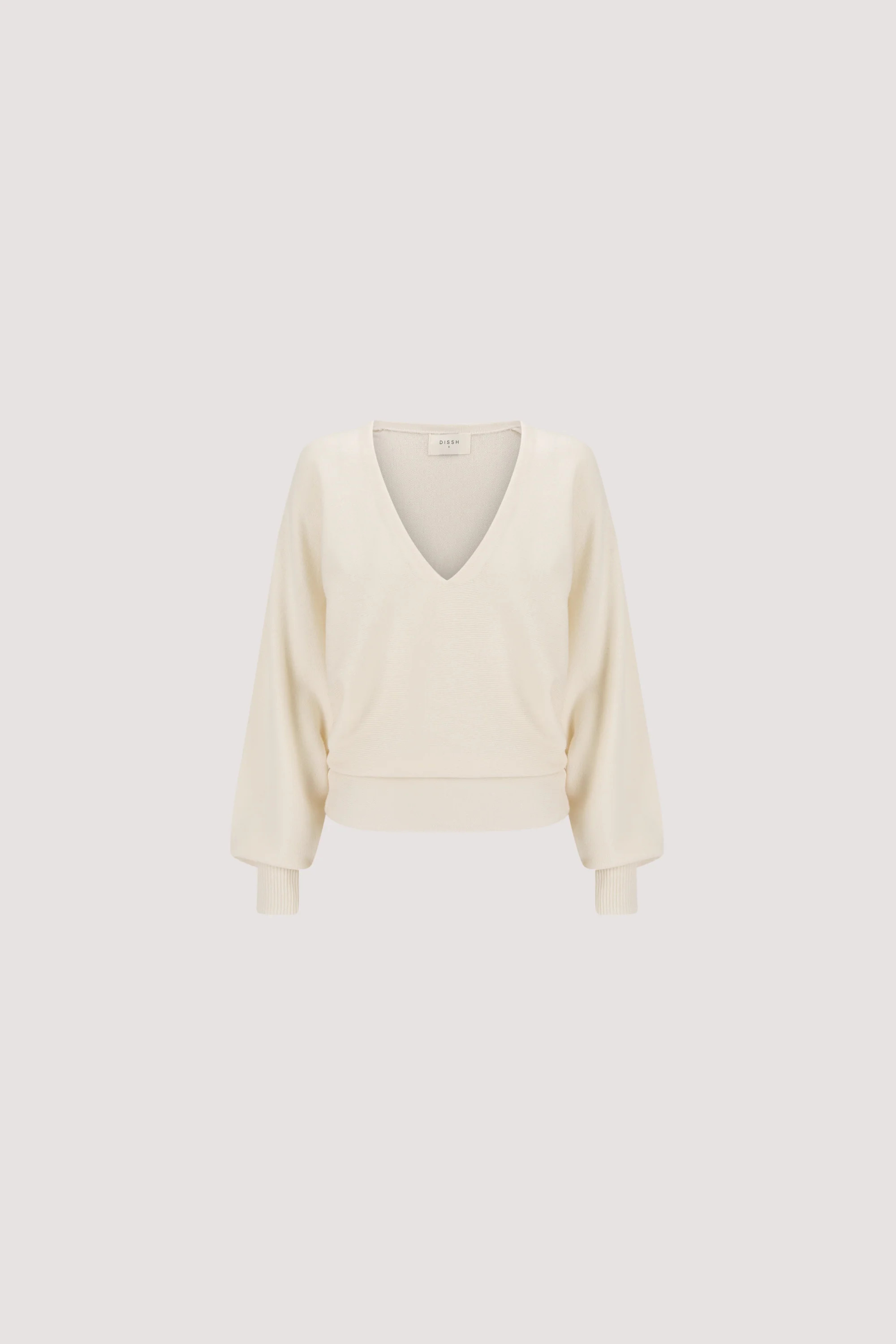 LUMI CREAM V NECK MERINO KNIT JUMPER | DISSH