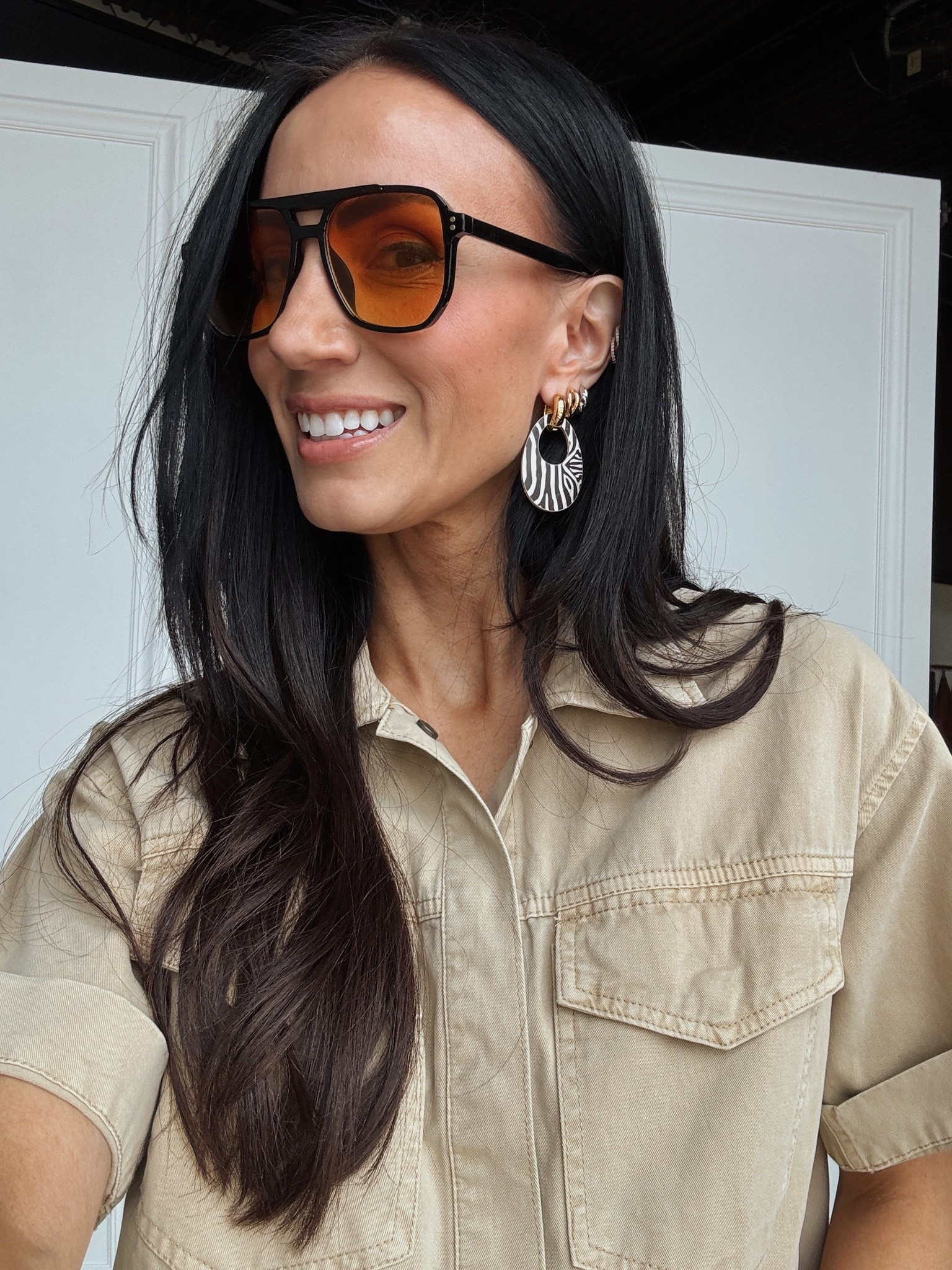 These zebra hoop earrings can be worn big or small
