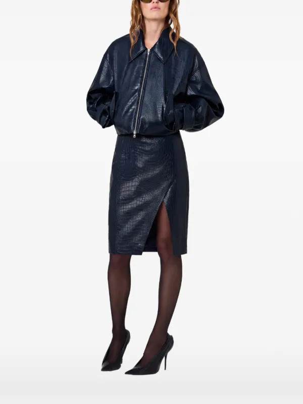 croc-effect zip-up jacket | Farfetch Global