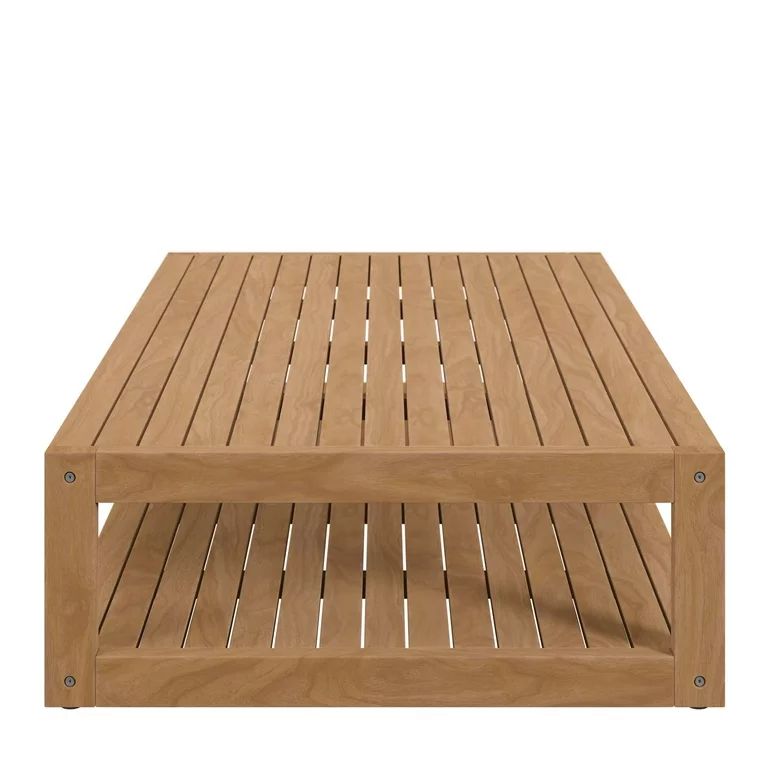 Modway Carlsbad Teak Wood Outdoor Patio Coffee Table in Natural - Walmart.com | Walmart (US)