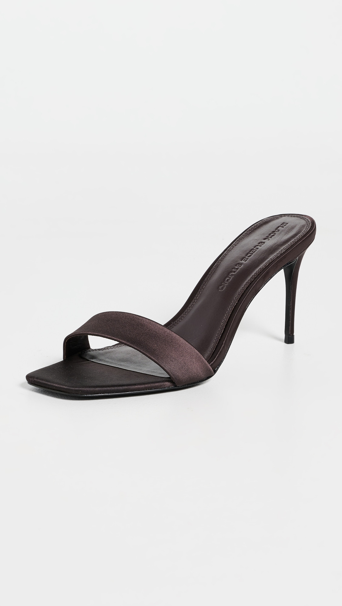 Black Suede Studio Naomi Satin Mules Cacao Satin 38 | Shopbop