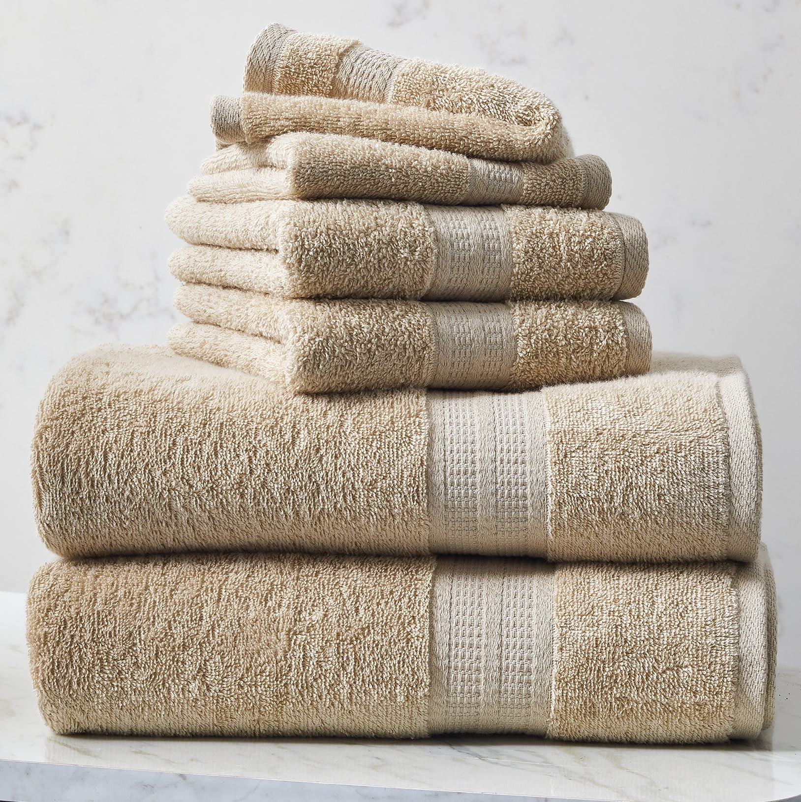 Better Homes & Gardens American Made Bath Collection - 6-Piece Set, Solid Tan - Walmart.com | Walmart (US)