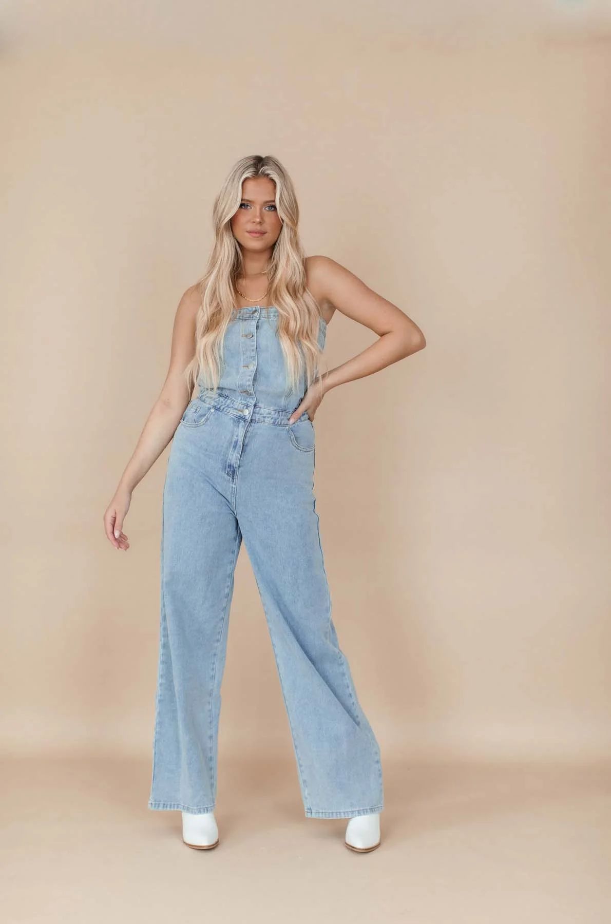 Penelope Strapless Jumpsuit | The Post