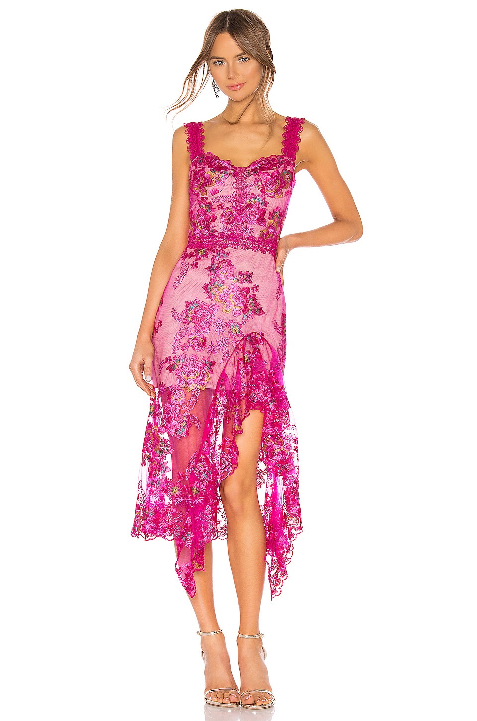 Bronx and Banco Eva Midi Dress in Fuchsia from Revolve.com | Revolve Clothing (Global)