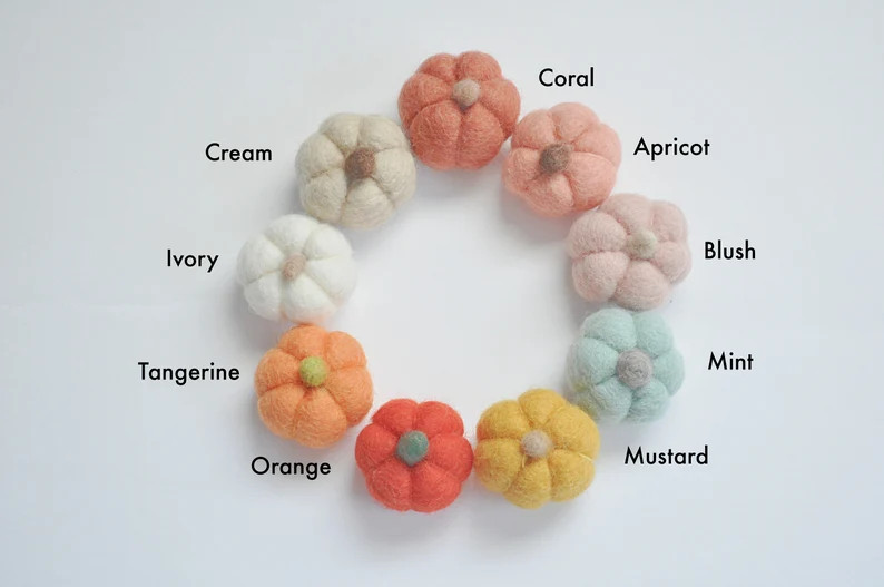 Custom Wool Felt Pumpkin Garland | Etsy (US)