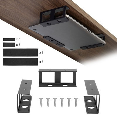 Mount-It! Under Desk Laptop Mount Holder | Small Multimedia Device Mount Underdesk Shelf for Laptop, Mac Mini, MacBook, Keyboard, Anti Scratch | Black | Target