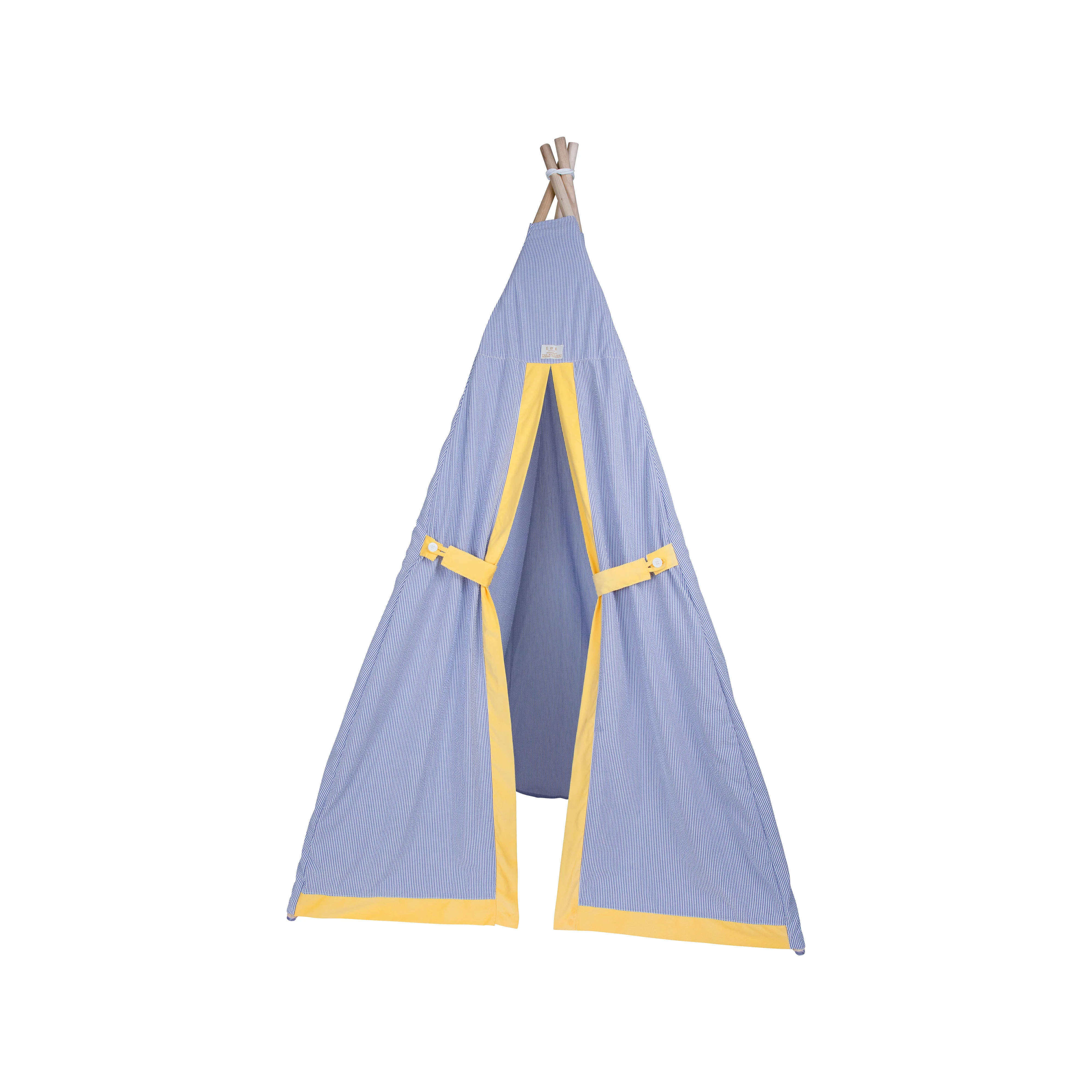 Beaufort Fun Fort - Nantucket Navy Seersucker with Seaside Sunny Yellow | The Beaufort Bonnet Company