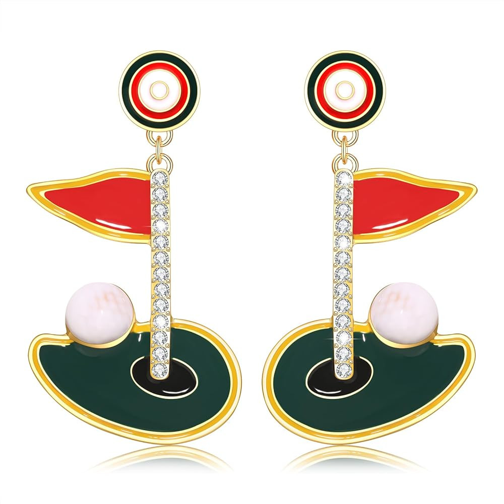 Golf Ball Bag Cart Earrings - Statement Golf Themed Jewelry for Women's Sport Game Day Outfits & ... | Amazon (US)