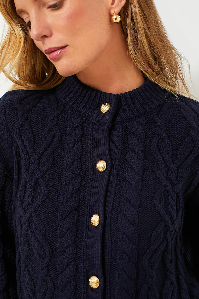 Navy Cotton Colette Cardigan | Tuckernuck (US)