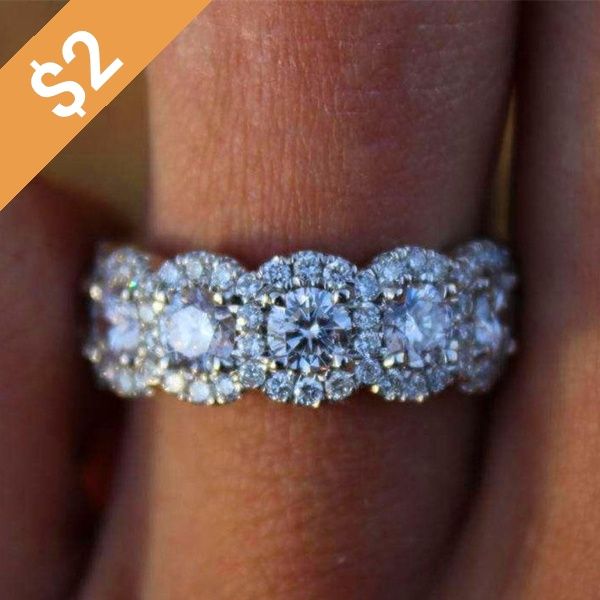 Newest Vintage Design 925 Sterling Silver Natural White Sapphire Gemstone Diamond Bridal Wedding Eng | Wish