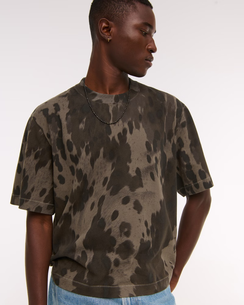 Men's Premium Heavyweight Cropped Tee | Men's Tops | Abercrombie.com | Abercrombie & Fitch (US)