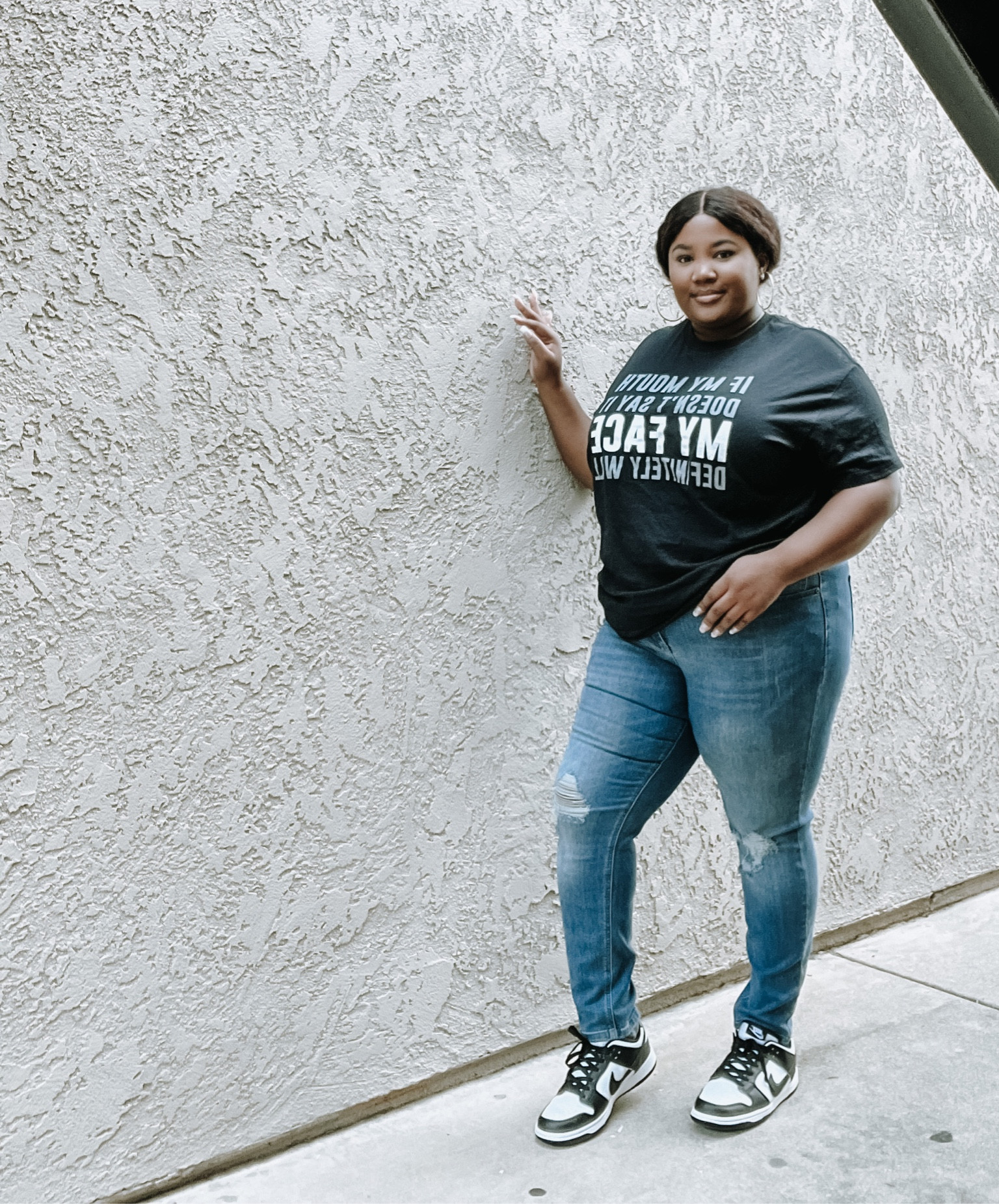 “If my mouth doesn’t say it, MY FACE definitely will” 🥴😌

So Hubs took the boys to @fivebelow and said this shirt is me! So I had to put it on lol I can’t be the only one!! Sometimes my face shows a totally different reaction 🤣 

#fivebelow #basictees #funnyquotes #dunks #shoes #nikedunks #fivebelowshirts #frugualmom #basiclooks 

#LTKunder50 #LTKcurves #LTKshoecrush
