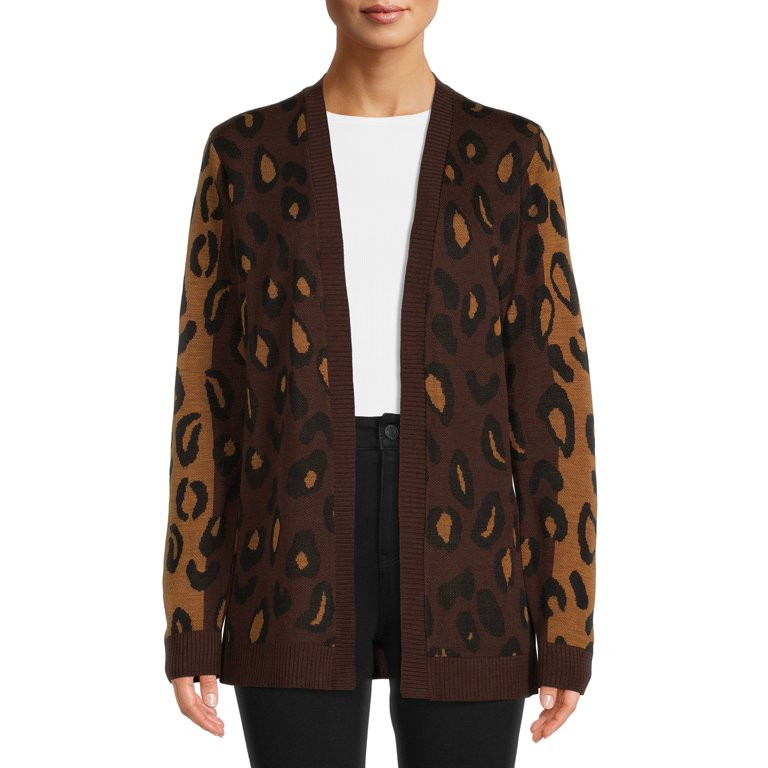 Time and Tru Women's Open Front Animal Cardigan | Walmart (US)