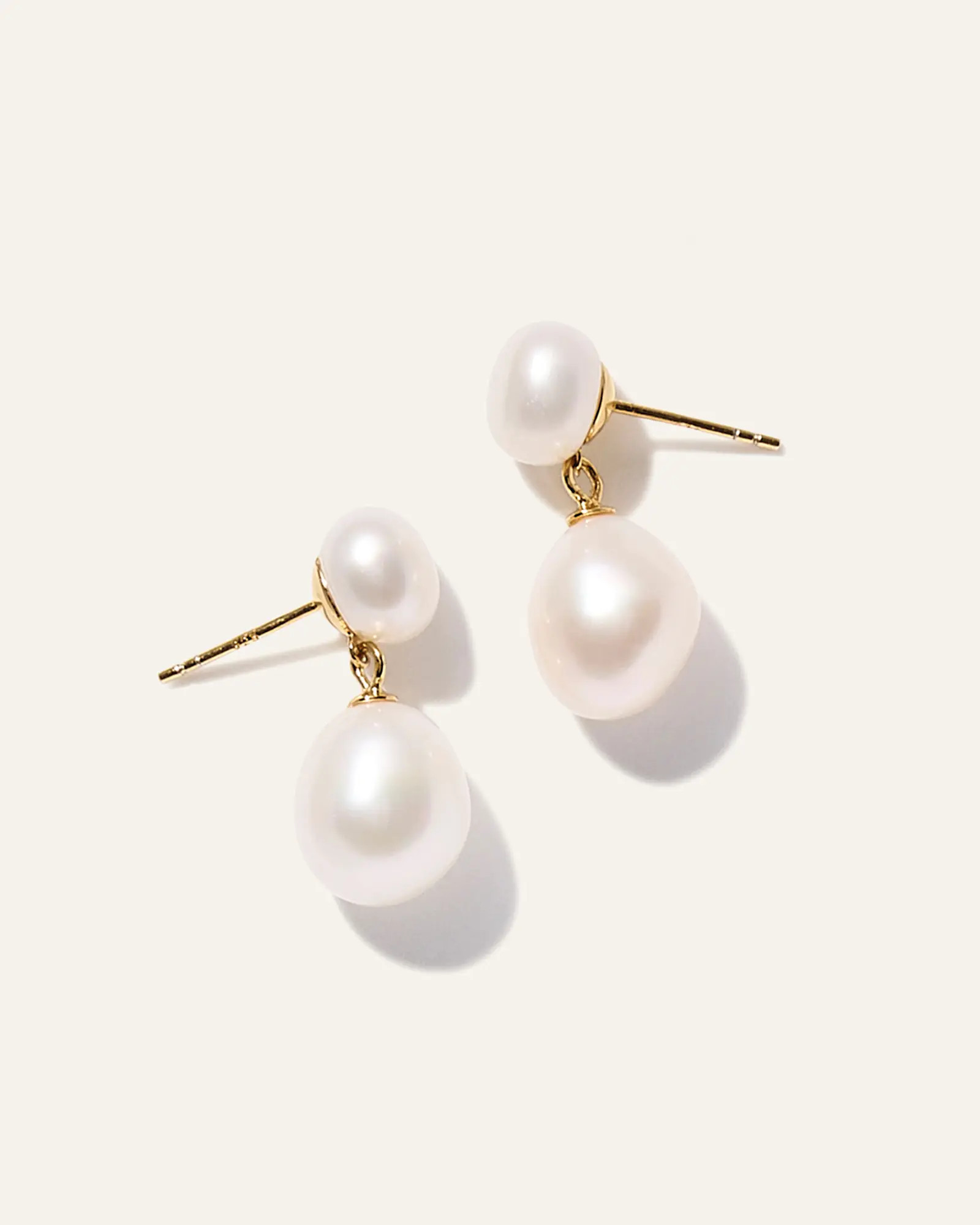 Freshwater Cultured Pearl Bold Drop Earrings in Gold Vermeil | Quince