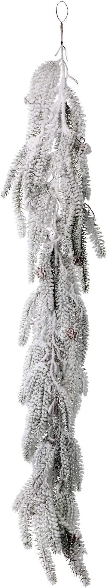 4' x 9" Flocked Weeping Noble Fir Artificial Christmas Garland, Unlit | Amazon (US)