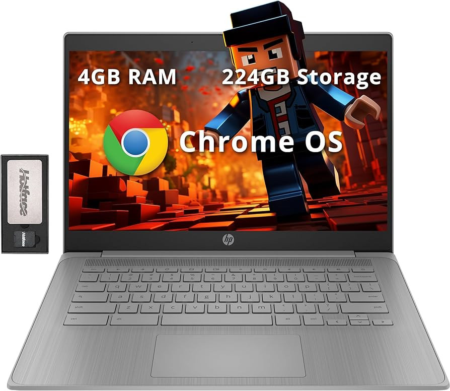 HP Chromebook 14" HD Laptop for Business & Students, Intel Celeron N4120, 4GB LPDDR4, 224GB Stora... | Amazon (US)