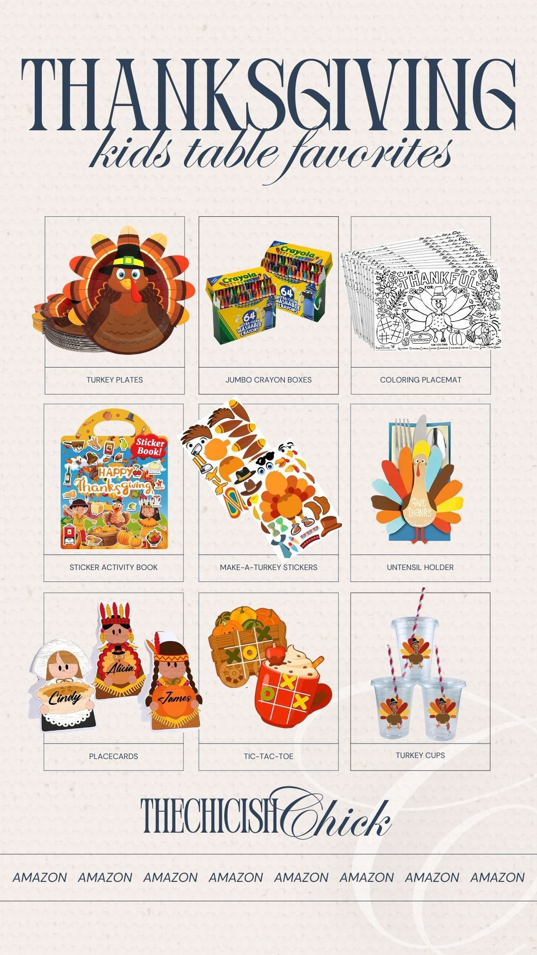 Thanksgiving kids table favorites. These coloring placemats and fun sticker book are the perfect things to keep kids entertained this holiday season. 

#LTKHoliday #LTKKids #LTKSeasonal