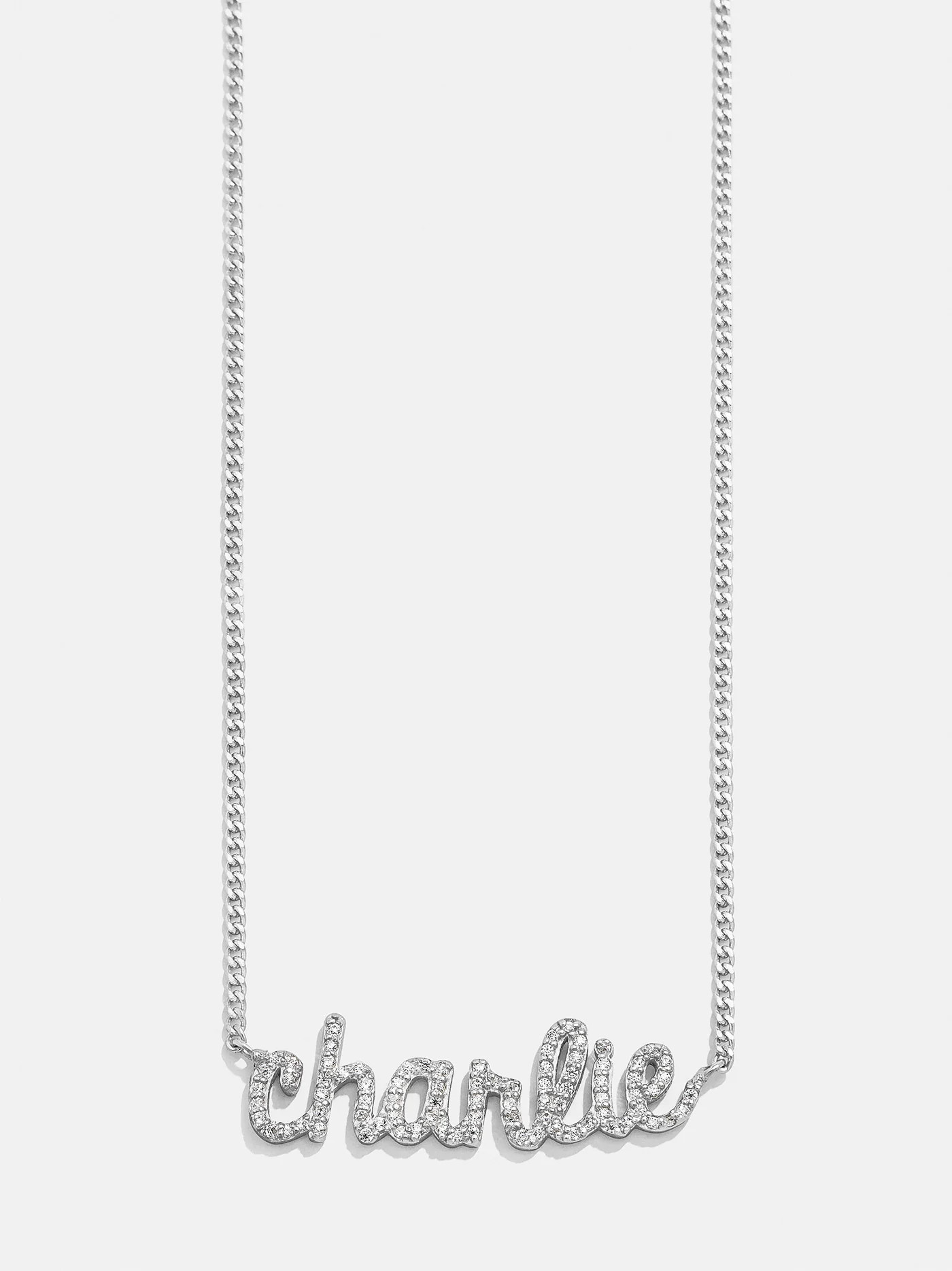 Pavé Custom Nameplate Necklace - Large | BaubleBar (US)
