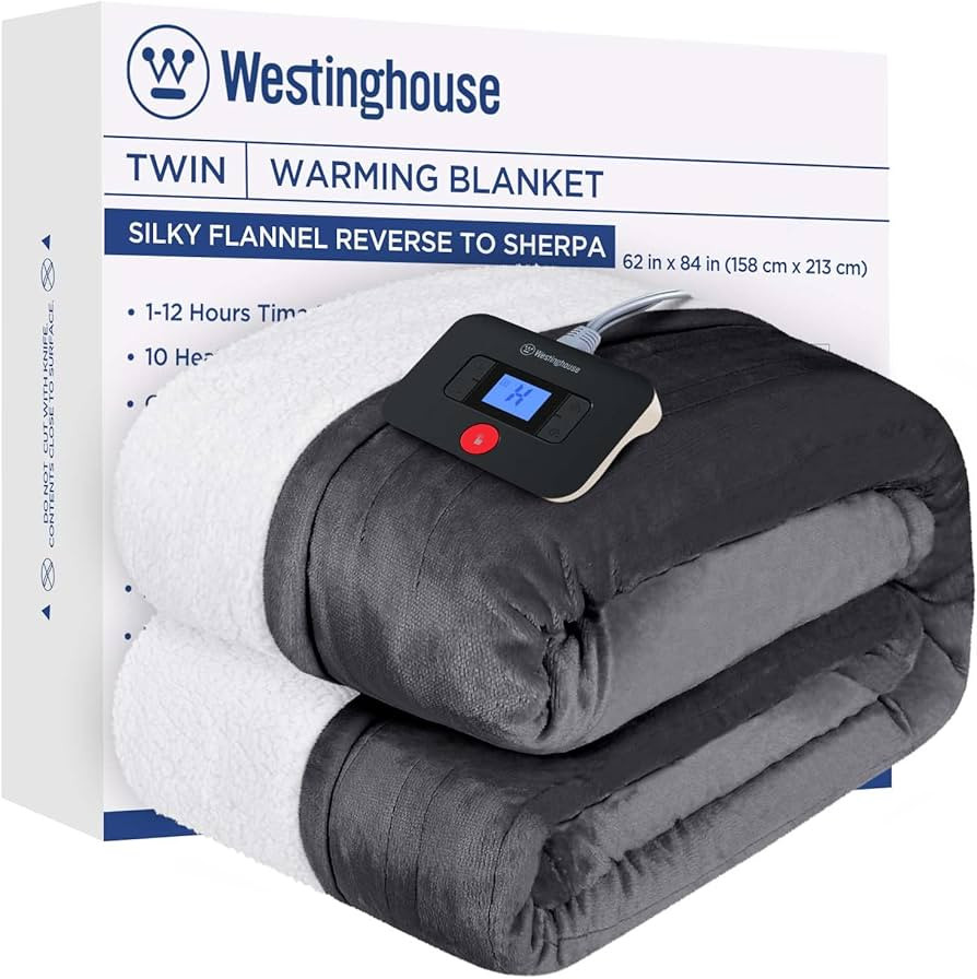 Westinghouse Electric Blanket Twin, Heated Blanket Twin Size with 10 Heating Levels and 1 to 12 H... | Amazon (US)