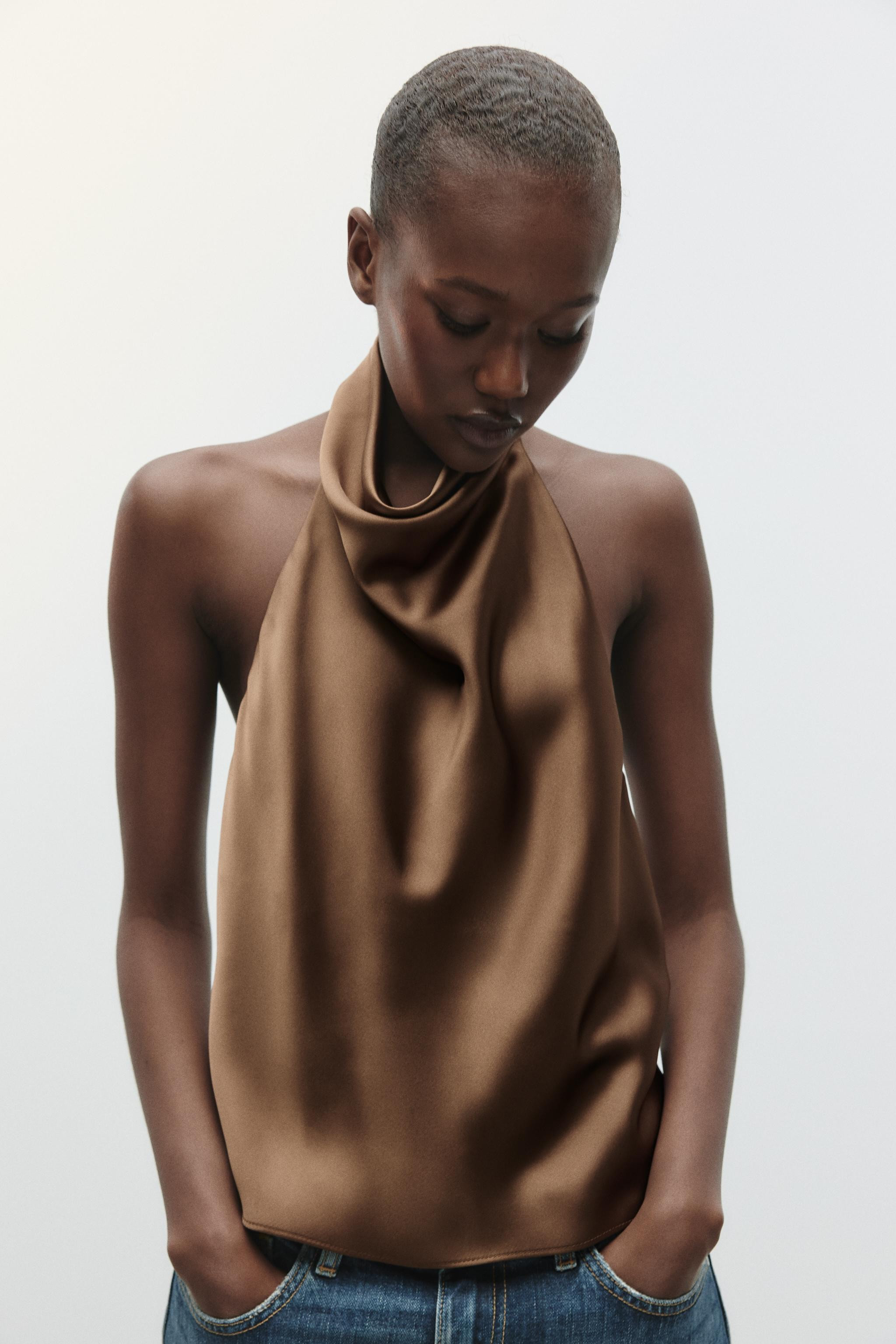 SATIN HALTER TOP | Zara UK