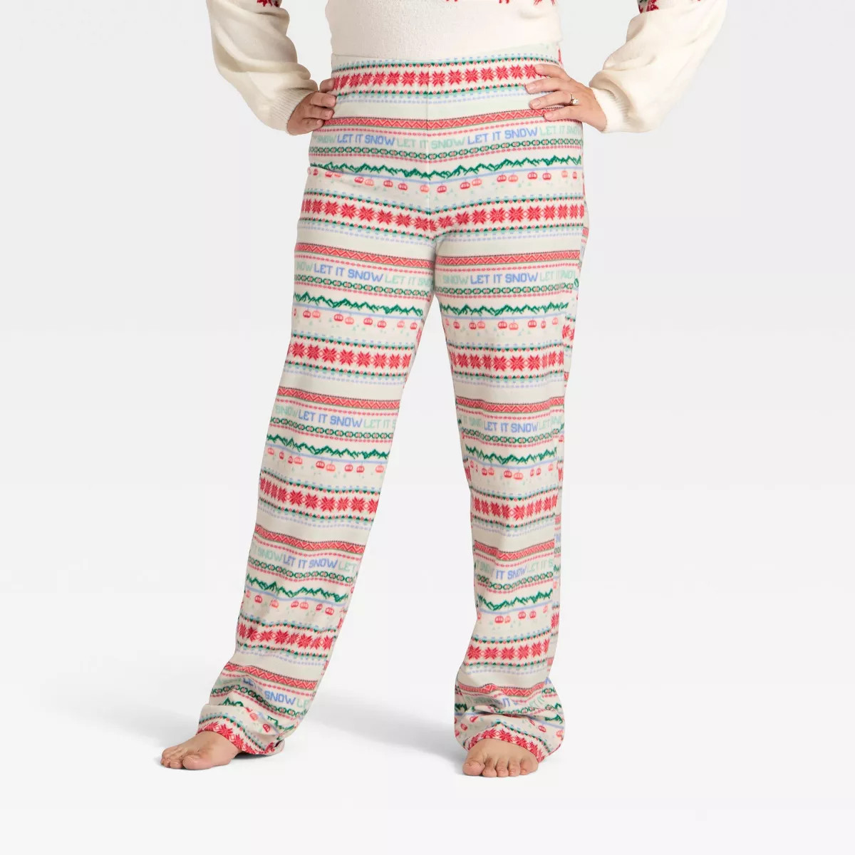 Women's "Let it Snow" Fair Isle Microfleece Holiday Matching Family Pajama Pants - Wondershop™ ... | Target