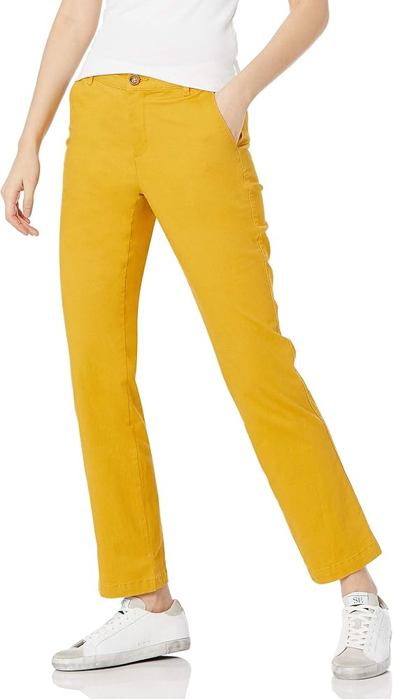Amazon Essentials Women's Classic Straight-Fit Stretch Twill Chino Pant | Amazon (US)