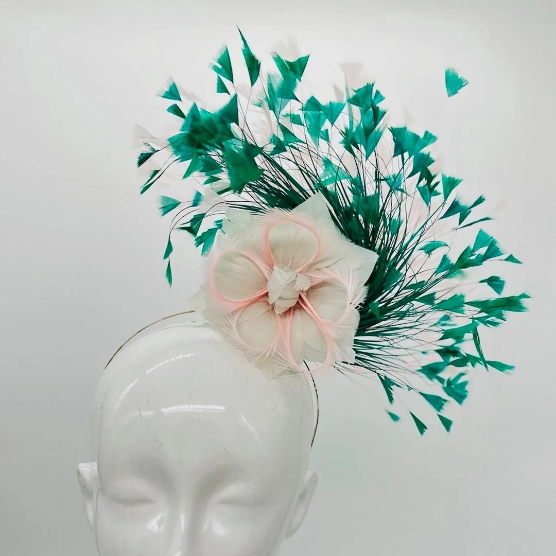 Pink and Green Kentucky Derby Fascinator, Oaks, Thurby, Headpiece, Derby Hat Kentucky Derby Hat A... | Etsy (US)