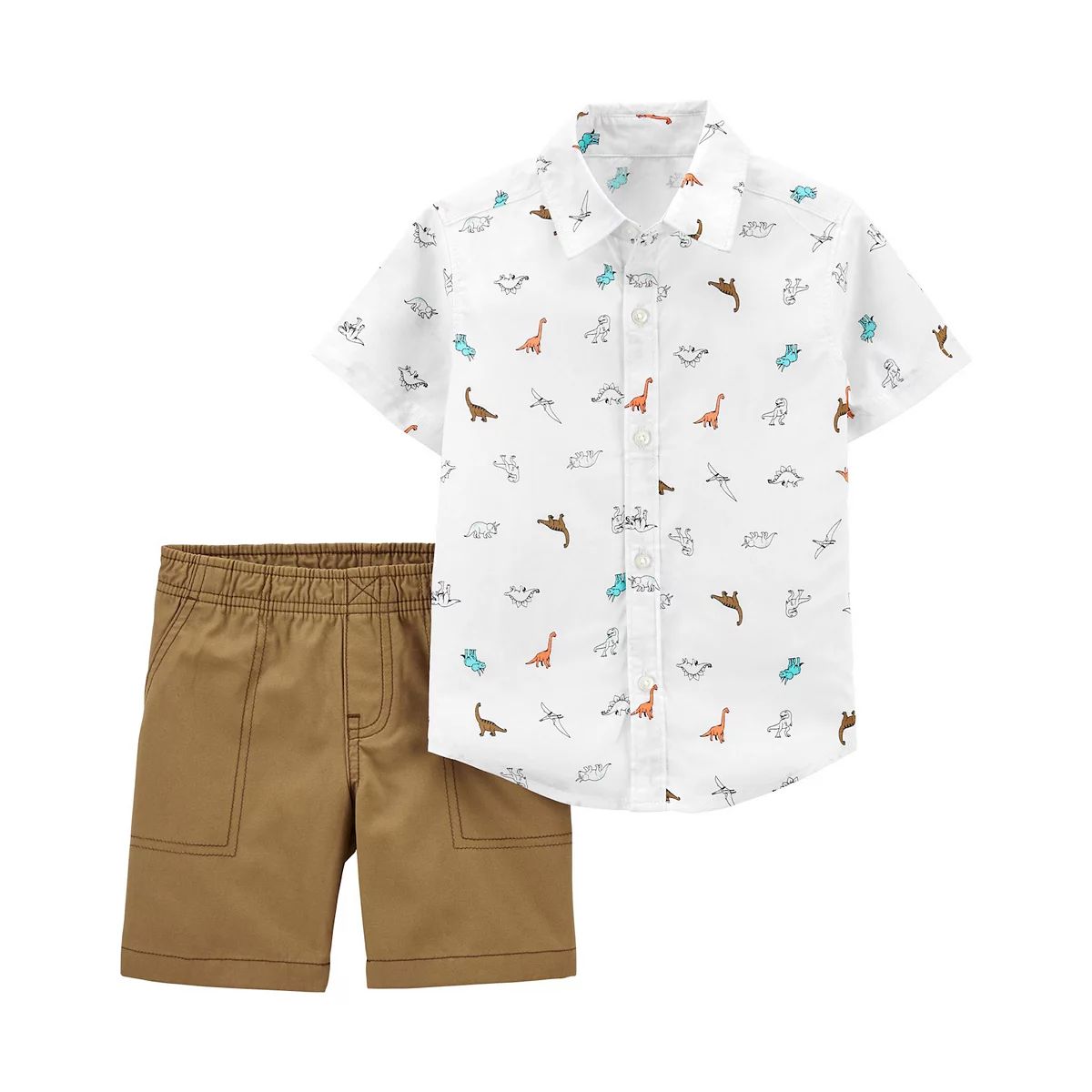Toddler Boy Carter's Dinosaur Button-Front Shirt & Shorts Set | Kohl's