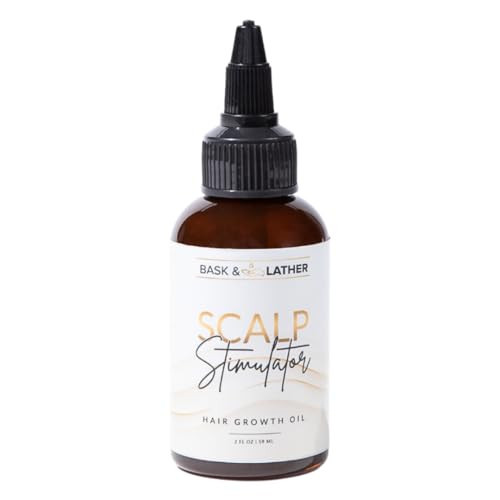 Bask & Lather Scalp Stimulator Hair Growth Oil, Cold Pressed Mint and Rosemary Blend with Grapeseed for Hair Growth, Organic Natural Leave in, All Hair Types, 2 Fl Oz | Amazon (US)