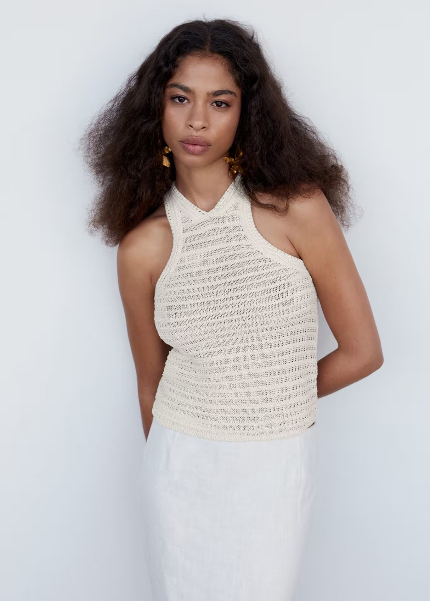 Halter neck crochet top | MANGO (US)
