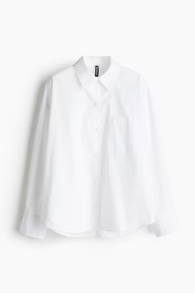 H & M - Oversized Cotton Shirt - White | H&M (US + CA)