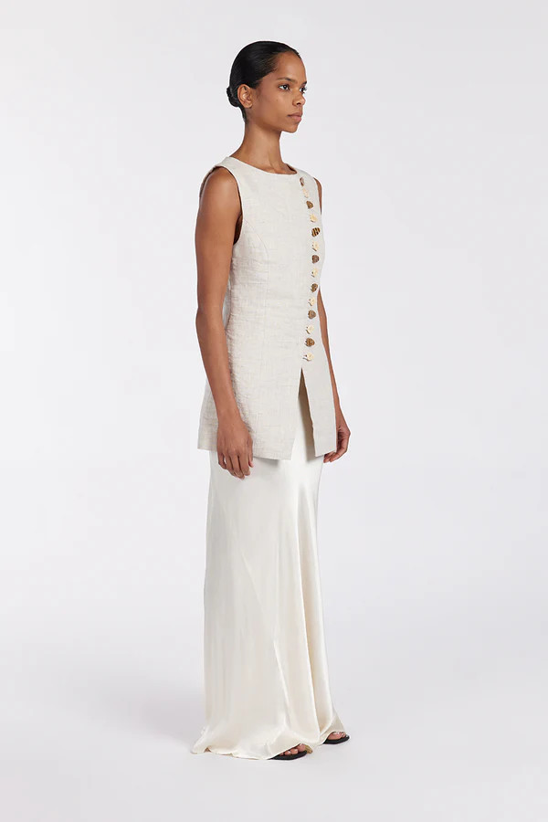 CHARLI CREAM SATIN MAXI SKIRT | DISSH