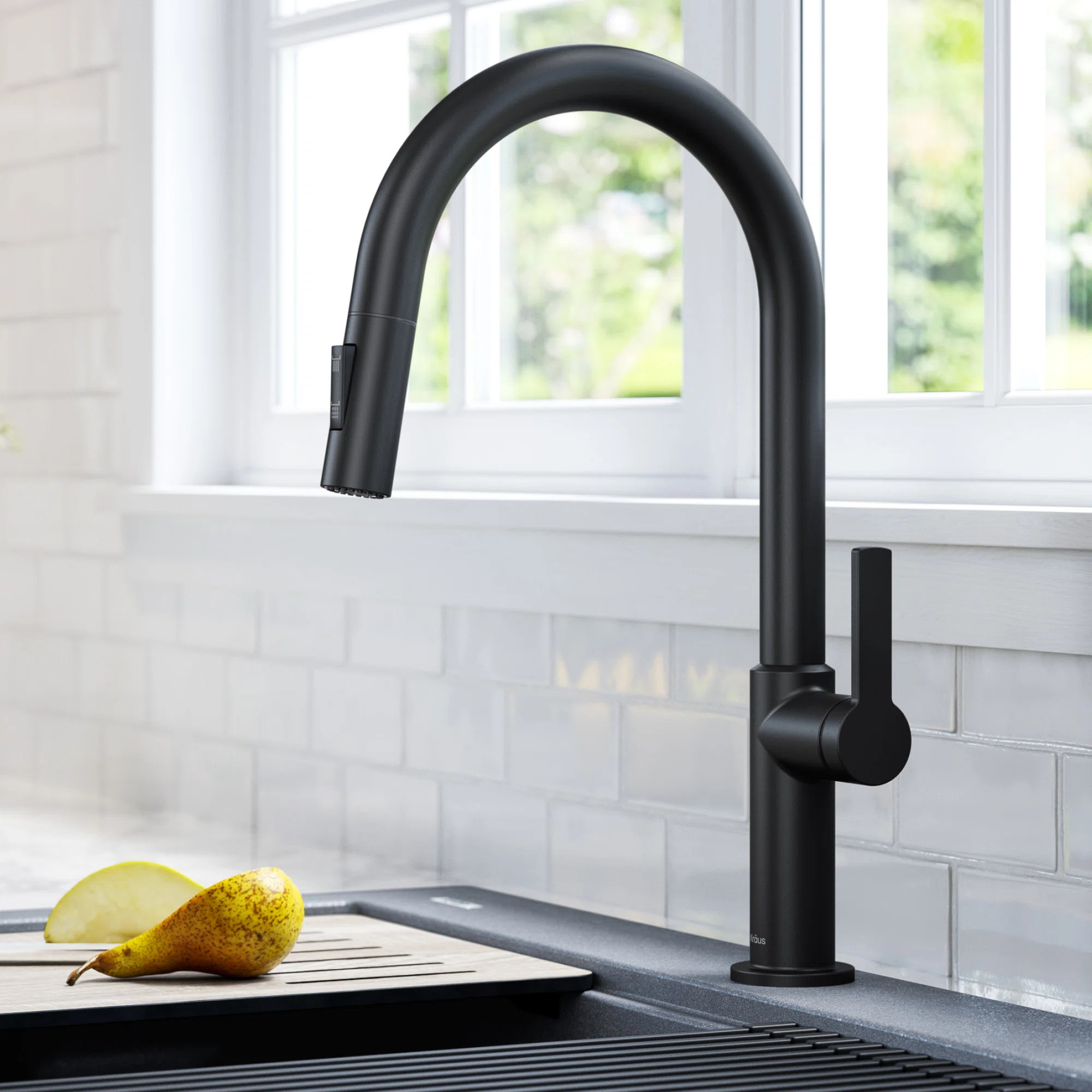 KRAUS Oletto Single Handle Pull Down Kitchen Faucet KPF-2820MB | Wayfair North America