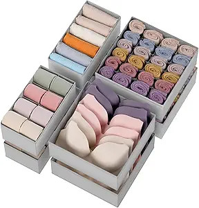 Criusia Drawer Organizer Clothes, 8 Pack Dresser Organizer for Underwear, Sock, Baby Clothes- Fol... | Amazon (US)