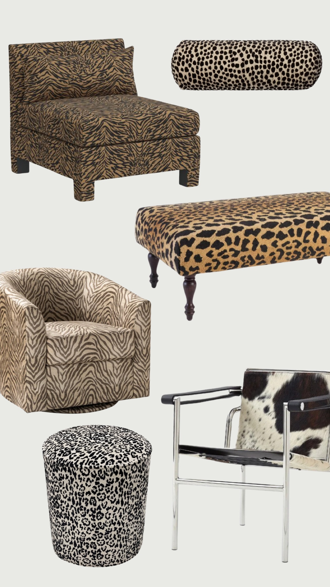 Animal Print Edit

Leopard ottoman, zebra print bareel swivel chair, leopard cheetah print bolster pillow, vintage style cheome cowhide accent chairr

#LTKStyleTip #LTKHome
