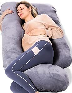 Momcozy Pregnancy Pillows, U Shaped Full Body Maternity Pillow with Removable Cover - Support for... | Amazon (US)
