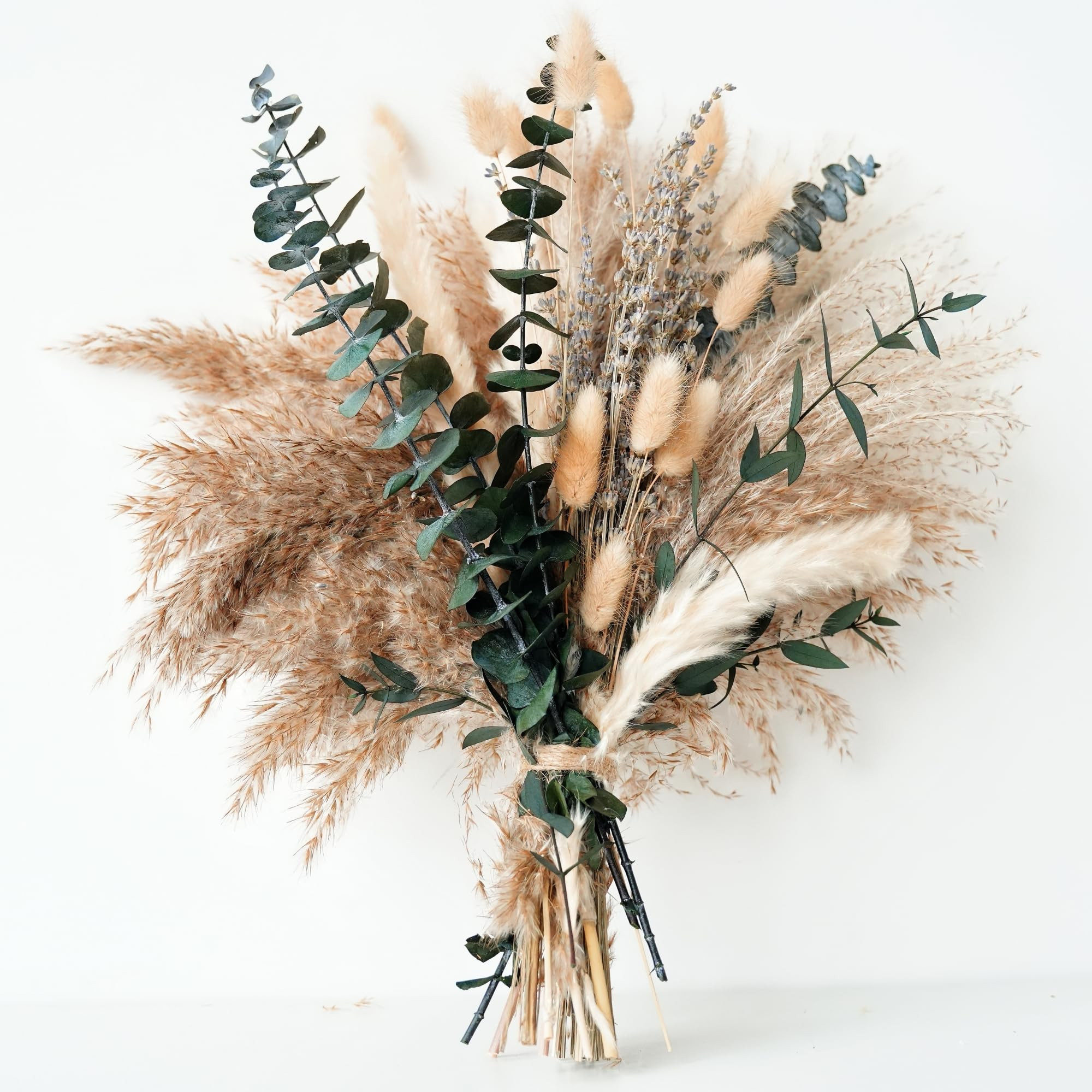 Green Pampas Grass Boho Bouquet – Exquisite Lavender and Eucalyptus Dried Flower Arrangements f... | Amazon (US)
